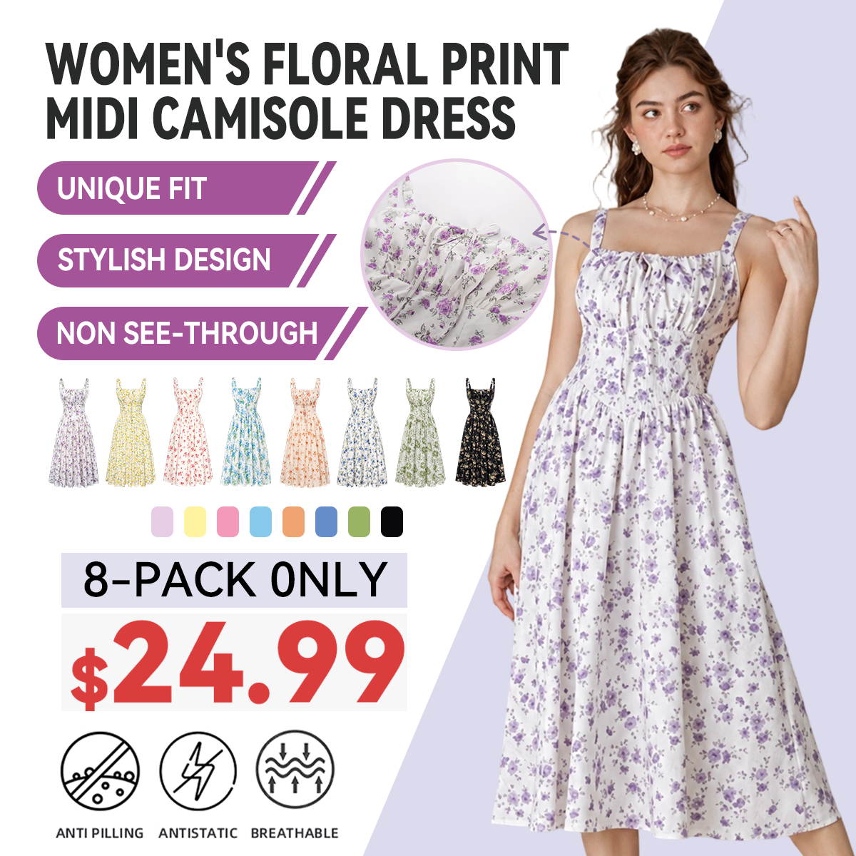 Women's floral print midi dress